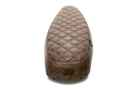 The "Essential" Diamond Stitch. Leather Slim Seat - Brown